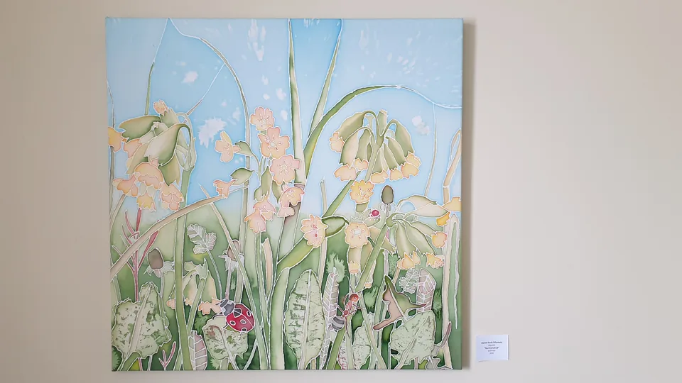 “Nurmenukud” — silk painting, graduation work, 2020